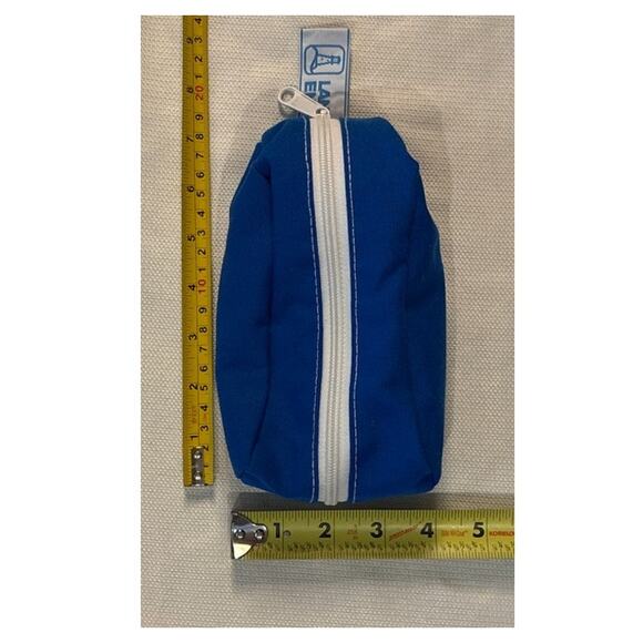 Vintage Lands’ End Blue Canvas Makeup/Toiletry Bag with White Zipper - Picture 5 of 5